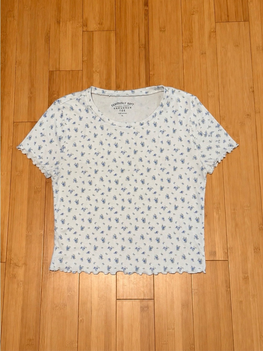 Light Blue Floral Crewneck Tee -
